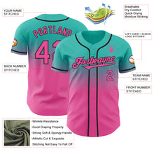 Load image into Gallery viewer, Custom Aqua Pink-Black Authentic Fade Fashion Baseball Jersey