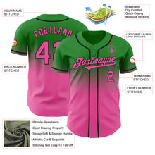 Load image into Gallery viewer, Custom Grass Green Pink-Black Authentic Fade Fashion Baseball Jersey