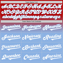 Load image into Gallery viewer, Custom Red White-Light Blue Authentic Fade Fashion Baseball Jersey