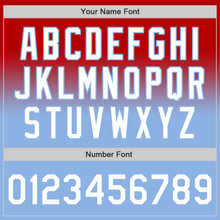 Load image into Gallery viewer, Custom Red White-Light Blue Authentic Fade Fashion Baseball Jersey