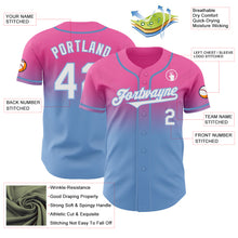 Load image into Gallery viewer, Custom Pink White-Light Blue Authentic Fade Fashion Baseball Jersey