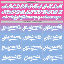 Load image into Gallery viewer, Custom Pink White-Light Blue Authentic Fade Fashion Baseball Jersey