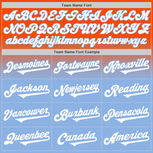 Load image into Gallery viewer, Custom Orange White-Light Blue Authentic Fade Fashion Baseball Jersey