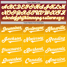 Load image into Gallery viewer, Custom Crimson White-Gold Authentic Fade Fashion Baseball Jersey