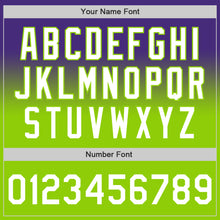 Load image into Gallery viewer, Custom Purple White-Neon Green Authentic Fade Fashion Baseball Jersey