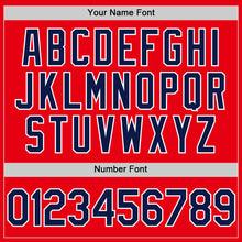Load image into Gallery viewer, Custom Fire Red Navy-White Authentic Baseball Jersey