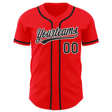 Load image into Gallery viewer, Custom Fire Red Black-White Authentic Baseball Jersey