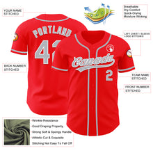 Load image into Gallery viewer, Custom Fire Red Gray-White Authentic Baseball Jersey