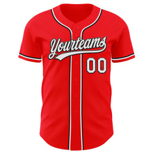 Load image into Gallery viewer, Custom Fire Red White-Black Authentic Baseball Jersey