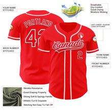 Load image into Gallery viewer, Custom Fire Red White-Gray Authentic Baseball Jersey