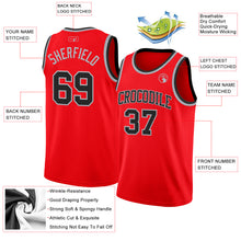 Load image into Gallery viewer, Custom Fire Red Black-Gray Authentic Basketball Jersey