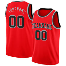 Load image into Gallery viewer, Custom Fire Red Black-Gray Authentic Basketball Jersey