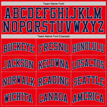 Load image into Gallery viewer, Custom Fire Red Navy-Gray Authentic Basketball Jersey