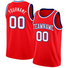 Load image into Gallery viewer, Custom Fire Red White-Royal Authentic Basketball Jersey