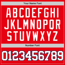 Load image into Gallery viewer, Custom Fire Red White-Navy Authentic Basketball Jersey