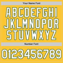 Load image into Gallery viewer, Custom Gold White-Green Mesh Authentic Throwback Baseball Jersey