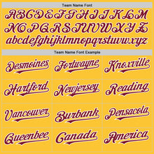 Load image into Gallery viewer, Custom Gold Crimson-White Mesh Authentic Throwback Baseball Jersey