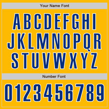 Load image into Gallery viewer, Custom Gold Royal-White Authentic Baseball Jersey