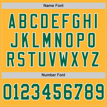 Load image into Gallery viewer, Custom Gold Kelly Green-White Mesh Authentic Throwback Football Jersey