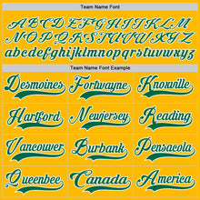 Load image into Gallery viewer, Custom Gold Kelly Green-White Hockey Lace Neck Jersey