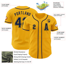 Load image into Gallery viewer, Custom Gold Navy Authentic Baseball Jersey