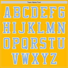 Load image into Gallery viewer, Custom Gold Light Blue-White Authentic Baseball Jersey