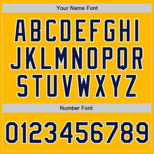 Load image into Gallery viewer, Custom Gold Navy-White Authentic Baseball Jersey