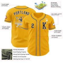 Load image into Gallery viewer, Custom Gold Black-White Authentic Baseball Jersey