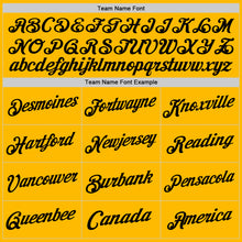 Load image into Gallery viewer, Custom Gold Black Authentic Throwback Basketball Jersey