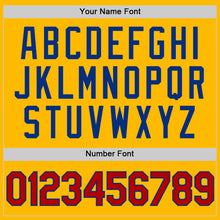 Load image into Gallery viewer, Custom Gold Red-Royal Authentic Throwback Basketball Jersey