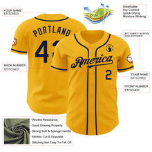 Load image into Gallery viewer, Custom Gold Navy Authentic Baseball Jersey