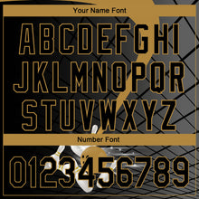 Load image into Gallery viewer, Custom Black Old Gold 3D Pattern Design Bowling Performance Polo Shirt