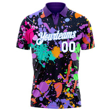 Load image into Gallery viewer, Custom Graffiti Pattern White-Light Blue 3D Splashes Performance Golf Polo Shirt