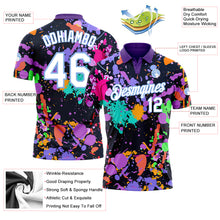 Load image into Gallery viewer, Custom Graffiti Pattern White-Light Blue 3D Splashes Performance Golf Polo Shirt