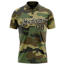 Load image into Gallery viewer, Custom Camo Black-Cream Performance Salute To Service Golf Polo Shirt