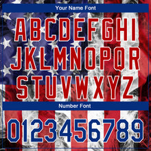 Load image into Gallery viewer, Custom White Royal-Red 3D American Flag Performance Golf Polo Shirt