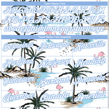 Load image into Gallery viewer, Custom White Light Blue 3D Pattern Design Hawaii Palm Trees Performance Golf Polo Shirt