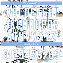 Load image into Gallery viewer, Custom White Light Blue 3D Pattern Design Hawaii Palm Trees Performance Golf Polo Shirt