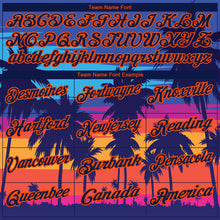 Load image into Gallery viewer, Custom Powder Blue Navy-Orange 3D Pattern Design Hawaii Palm Trees Performance Golf Polo Shirt