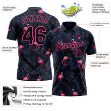 Load image into Gallery viewer, Custom Black Pink 3D Pattern Design Flamingo Performance Golf Polo Shirt