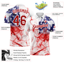 Load image into Gallery viewer, Custom White Red-Purple 3D American Flag Performance Golf Polo Shirt