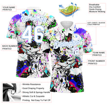Load image into Gallery viewer, Custom Graffiti Pattern White-Light Blue 3D Splashes Performance Golf Polo Shirt