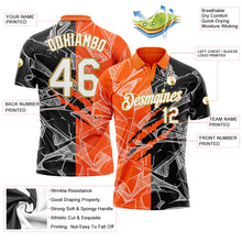 Load image into Gallery viewer, Custom Graffiti Pattern White Orange-Old Gold 3D Scratch Performance Golf Polo Shirt