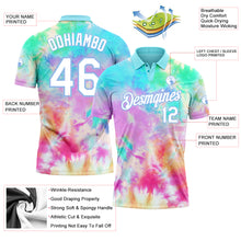 Load image into Gallery viewer, Custom Tie Dye White-Light Blue 3D Watercolor Performance Golf Polo Shirt