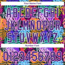 Load image into Gallery viewer, Custom Purple White 3D Pattern Design Hawaii Palm Trees Performance Golf Polo Shirt