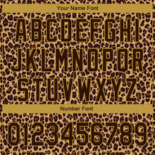 Load image into Gallery viewer, Custom Brown Old Gold 3D Pattern Design Leopard Print Performance Golf Polo Shirt