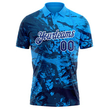 Load image into Gallery viewer, Custom Graffiti Pattern Royal-White 3D Performance Golf Polo Shirt