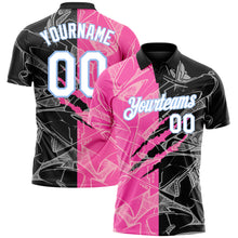 Load image into Gallery viewer, Custom Graffiti Pattern White-Light Blue 3D Scratch Performance Golf Polo Shirt