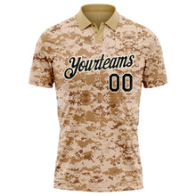 Load image into Gallery viewer, Custom Camo Black-Cream Performance Salute To Service Golf Polo Shirt