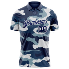 Load image into Gallery viewer, Custom Camo Navy-Light Gray Performance Salute To Service Golf Polo Shirt